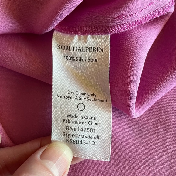 Kobi Halperin Luanne Silk Blouse Ruffle Bell Sleeve Taffy Pink Size Small - Picture 10 of 10